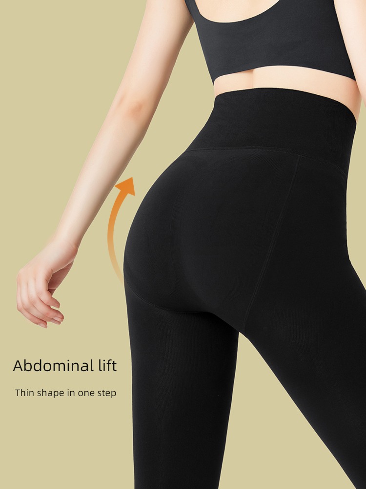 spring and autumn Thin money Plush black pressure Thin legs Leggings