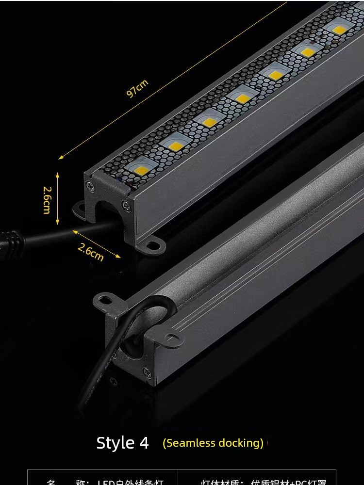 LED Digital Tube Colorful Line Light Outdoor Waterproof Guardrail Tube Door Head Neon Billboard Aluminum Horse Running Light