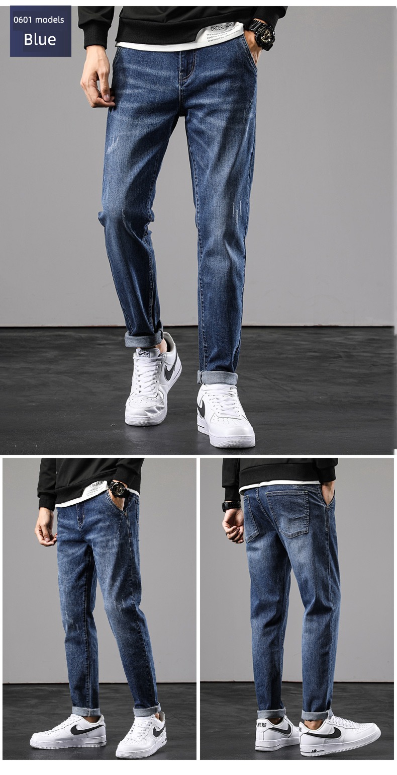 Romon Straight cylinder Self-cultivation autumn Korean version trend Jeans