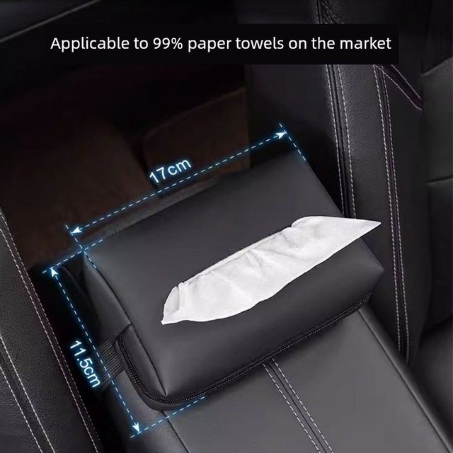 Car tissue box armrest box seat paper hanging car napkin bag paper storage car high-end sense