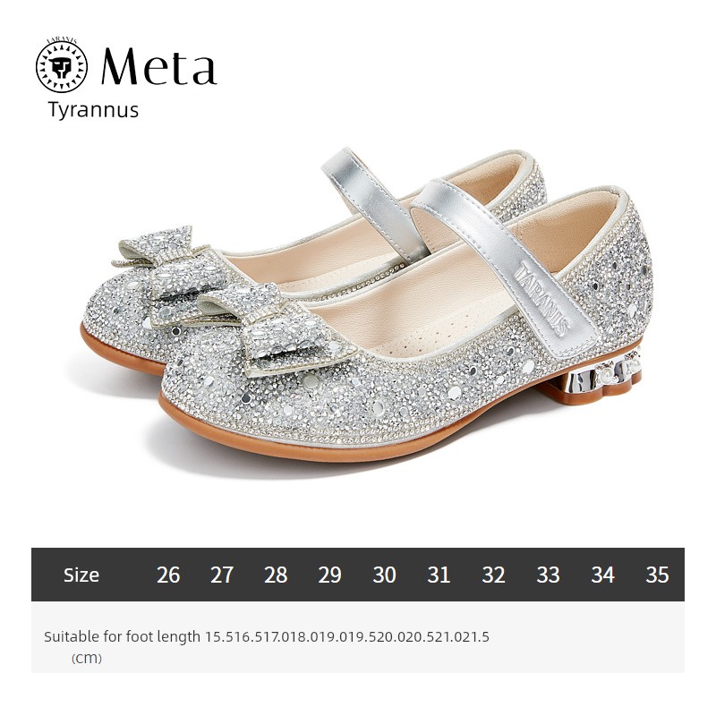 Tyrannis Meta Spring and Summer Kidsren's Shoes, Girls' Crystal Shoes, Kidsren's Performance Shoes, Soft-Soled Shiny Princess Shoes for Older Kidsren — 1