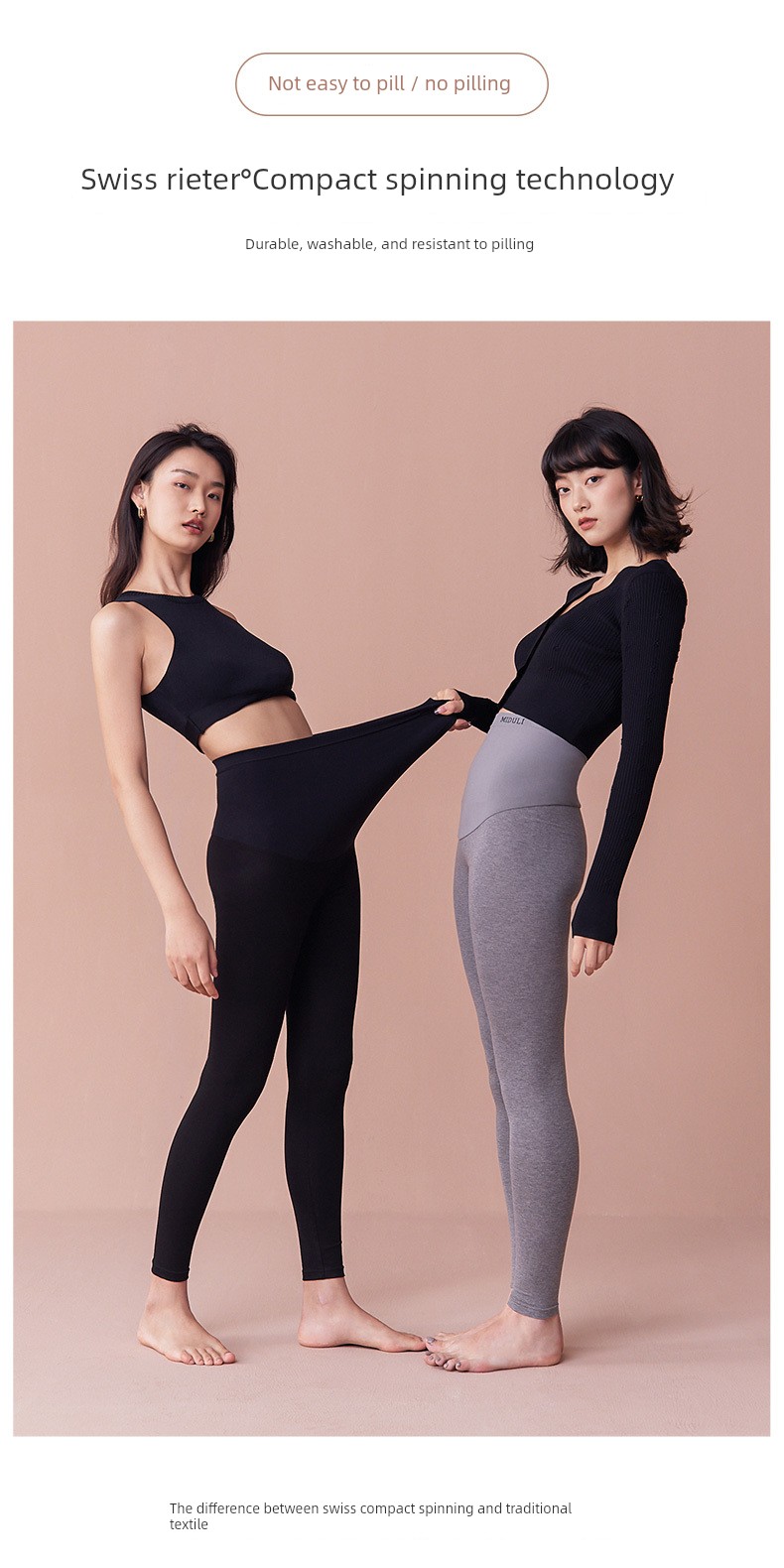 Pure Cotton Yoga Fleece-lined plus Size Autumn Dress Maternity Leggings — 16