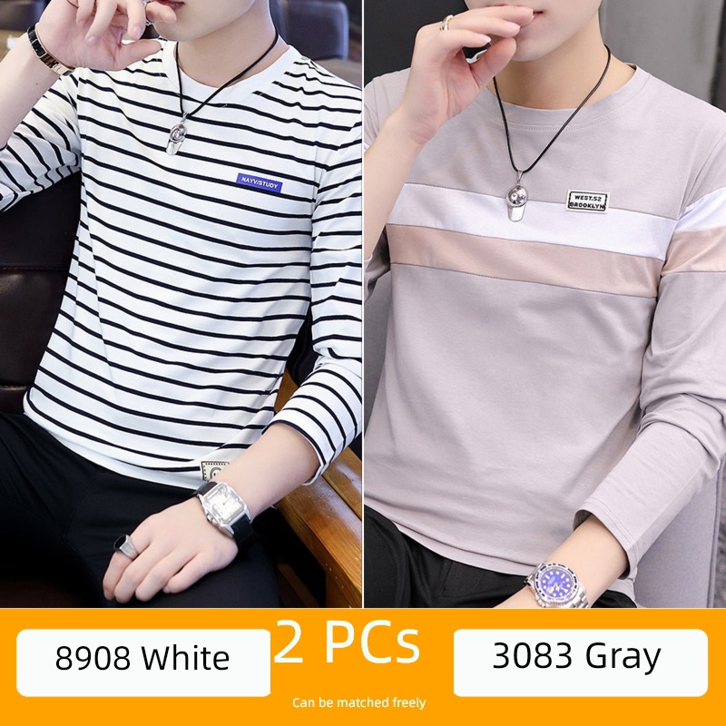 2022 autumn leisure time handsome man Long sleeve T-shirt