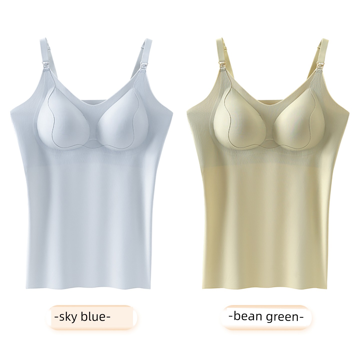 Maternity Nursing Tank Top with Straps, Postpartum Breastfeeding, No Need to Wear Underwear, Anti-Exposure, Thin Autumn Style Bra for Pregnant Women — 2