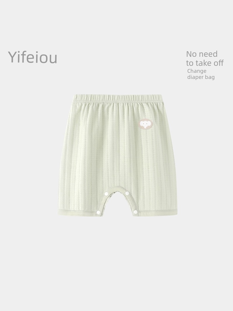 Yifeiou Snap-Button Baby Pants Summer Thin Style Five-Point Shorts Mesh Breathable Seven-Point Pants Baby Long Pants