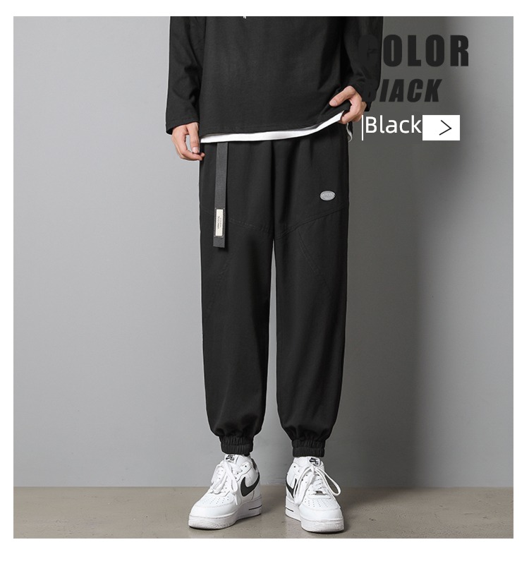 khaki Spring and Autumn leisure time Bundle leg pure cotton trousers