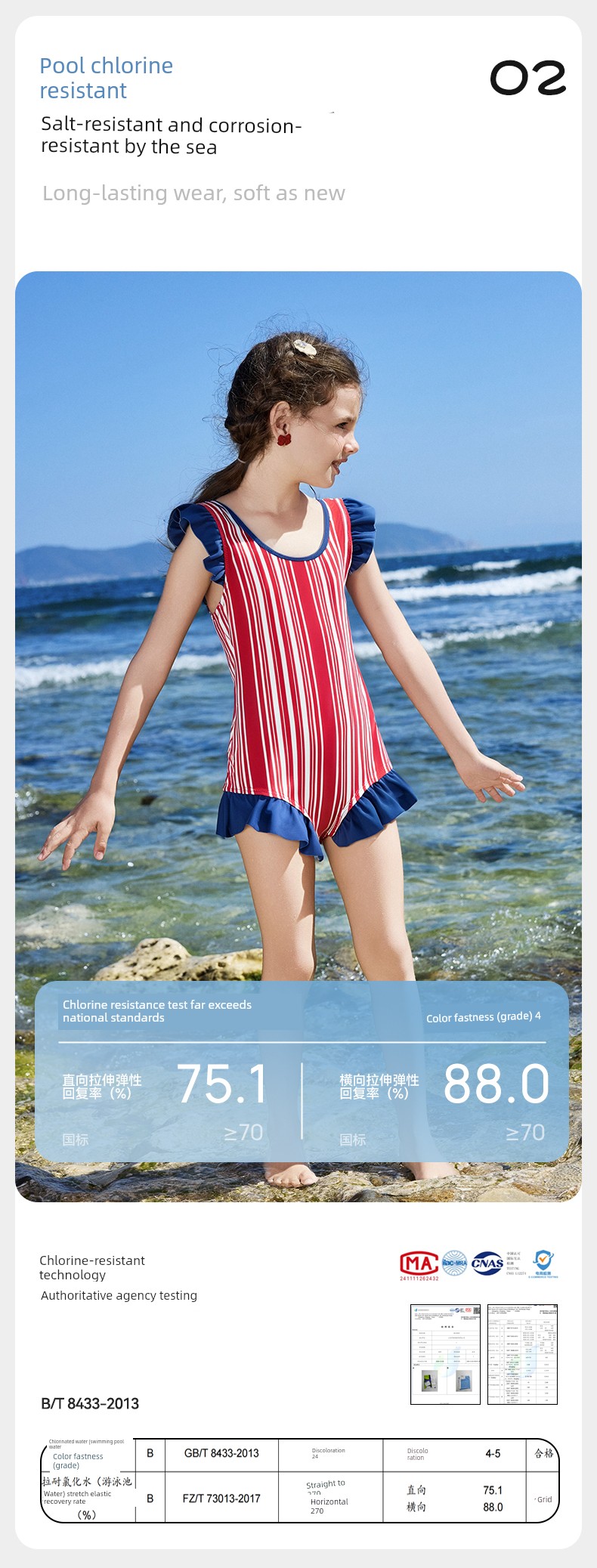 Ask Kidsren's One-Piece Swimsuit 2026 Summer New Style Little Girl's Quick-Drying Sun Protection Baby Swimsuit — 6