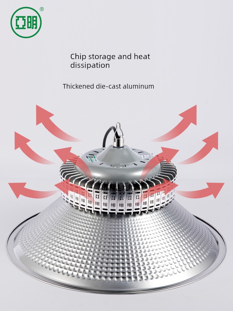 Yaming Flagship Store Led Industrial and Mining Lights for Factory Workshops, Warehouses, and Lighting in Workshops, Ultra-Bright Energy-Saving Industrial Stadium Pendant Lights