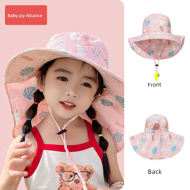 Children's Sun Protection Hat, Girls' Sun Hat, Boys' Sun Hat, Beach and Seaside Uv Protection Hat with Large Brim — 8