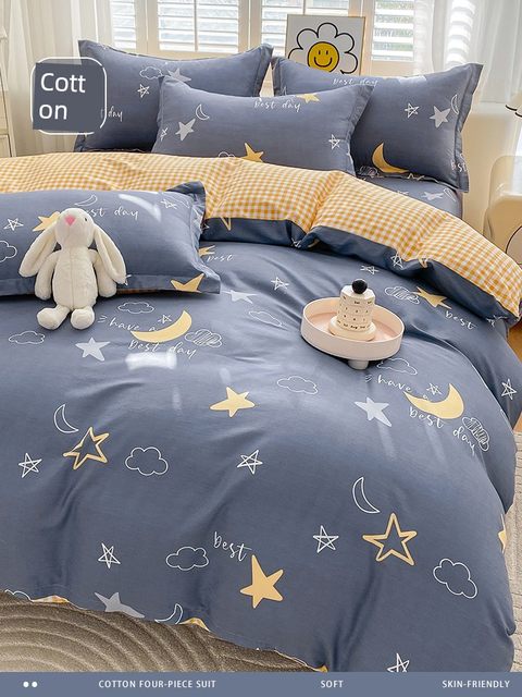 Four-piece set of all cotton pure cotton 2024 new winter sheets and quilt covers children's furry covers and quilt covers three-piece set
