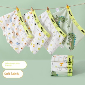 Boys' Underwear, Children's Pure Cotton Class a Boxer Briefs, Little Boys' Four-Corner Shorts, Medium and Large Children