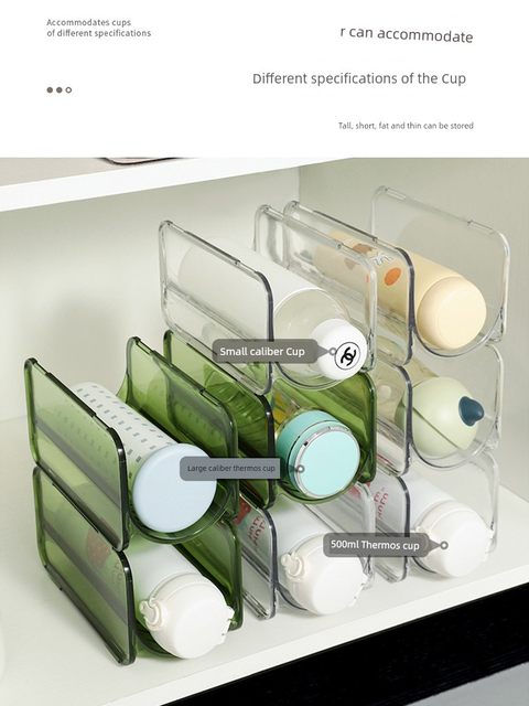 Water cup storage rack transparent desktop creative tea cup kettle cup holder stack dustproof place insulation cup storage rack