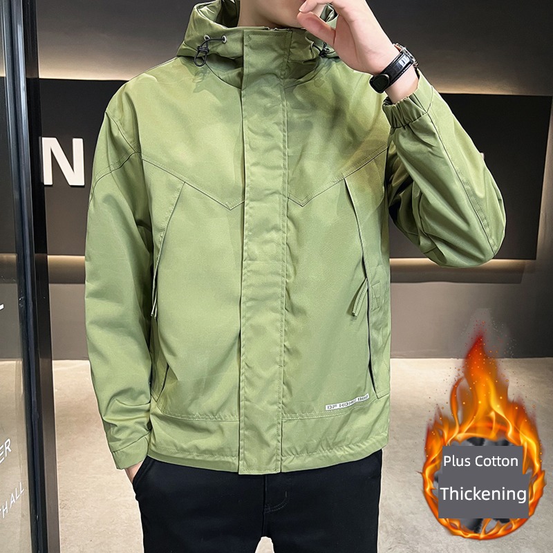American style pizex loose coat Men's style winter thickening city boy Cotton cotton-padded clothes Chaopai Hooded Tooling air Jacket