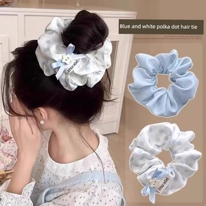 Sweet Polka Dot Scrunchie for Women 2025 New Style Lazy Style Hair Tie Low Ponytail Hair Accessory High-End Simple Hairb