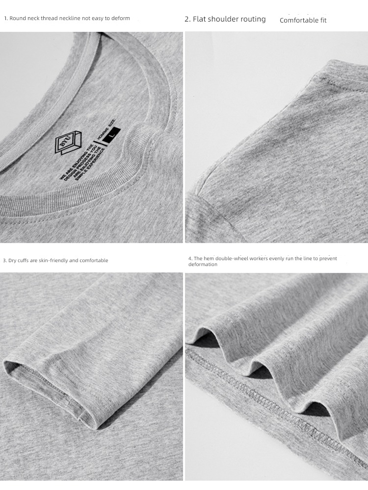 tide Cotton Round neck easy Big size Autumn clothes Long sleeve T-shirt