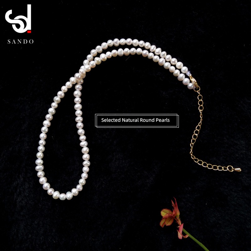 choker female French Retro necklace Little Pearl