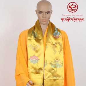 Tibetan Pure Handmade Embroidered Auspicious Eight Treasures Khata, Premium Silk Khata, Khata for Offering to Vips