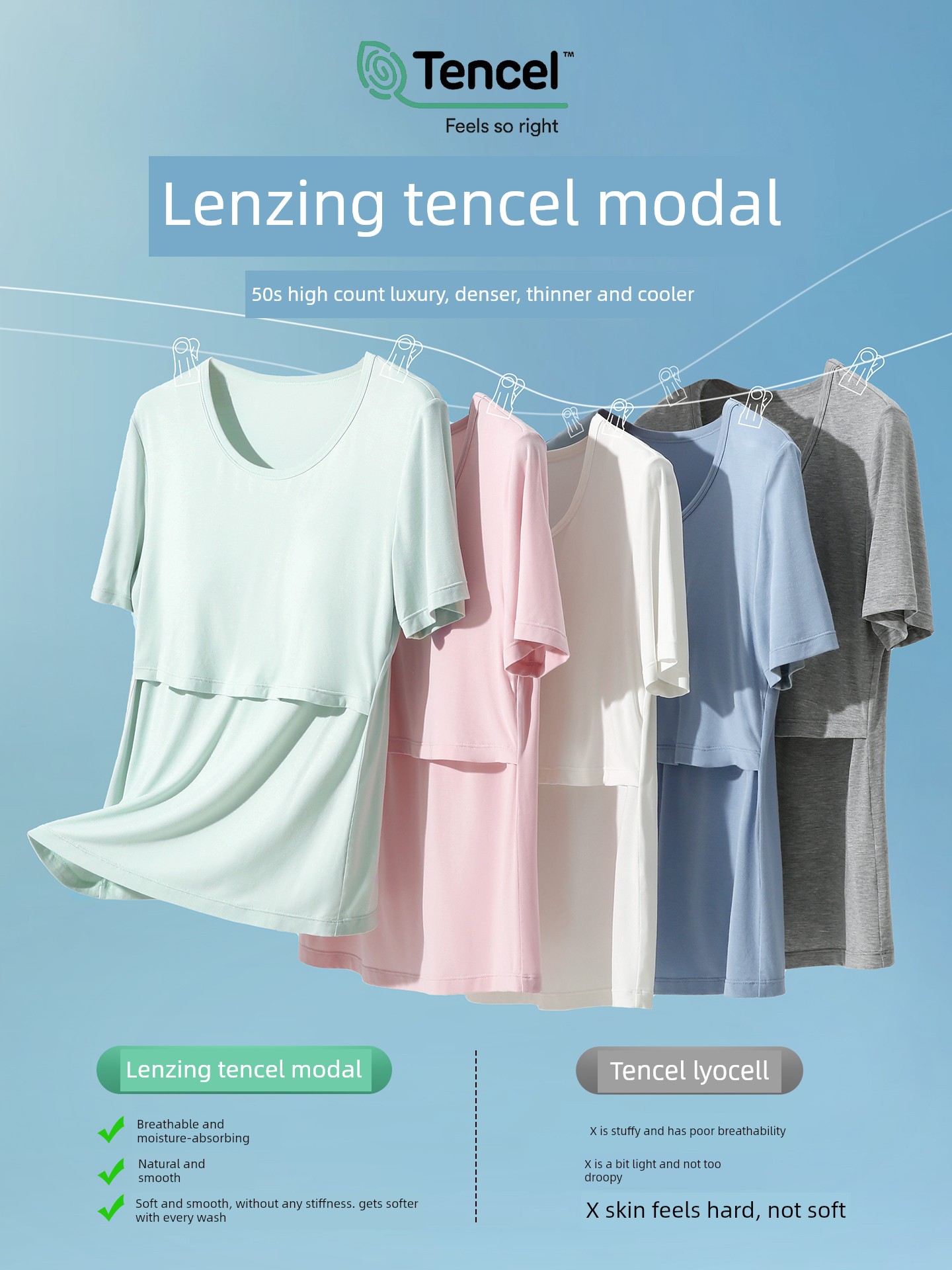 Maternity Modal Summer with Chest Pad Short Sleeve T-Shirt — 3