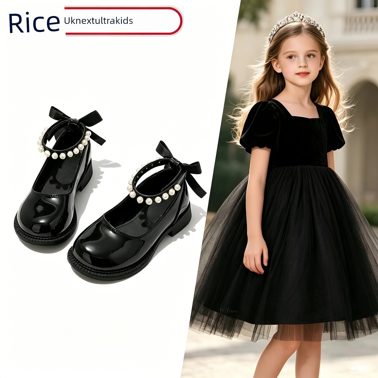 British Nu Children's High-Heeled Shoes for Girls, Princess Style, Suitable for Dresses, High-End Soft-Soled Beautiful Chunky Heel Performance Shoes for — 4
