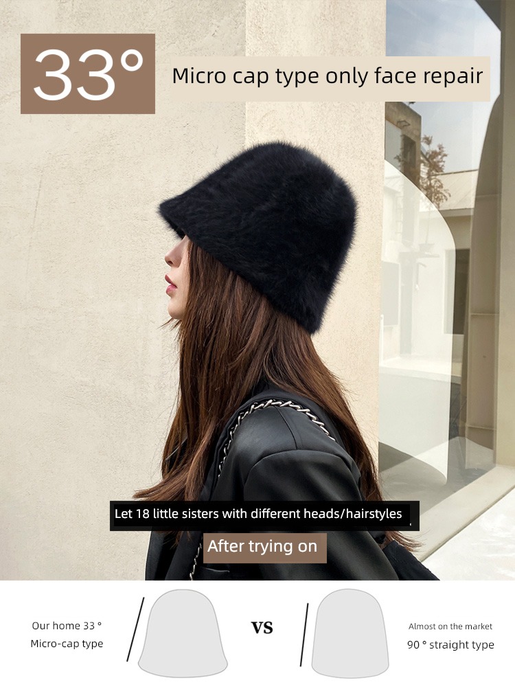 Internet celebrity Autumn and winter female solar system hairy Fisherman hat