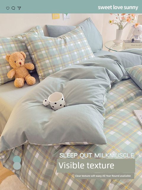 Four-piece bed sheets and quilt covers summer student dormitory single bed three-piece set non-complex pure cotton 2025 new model