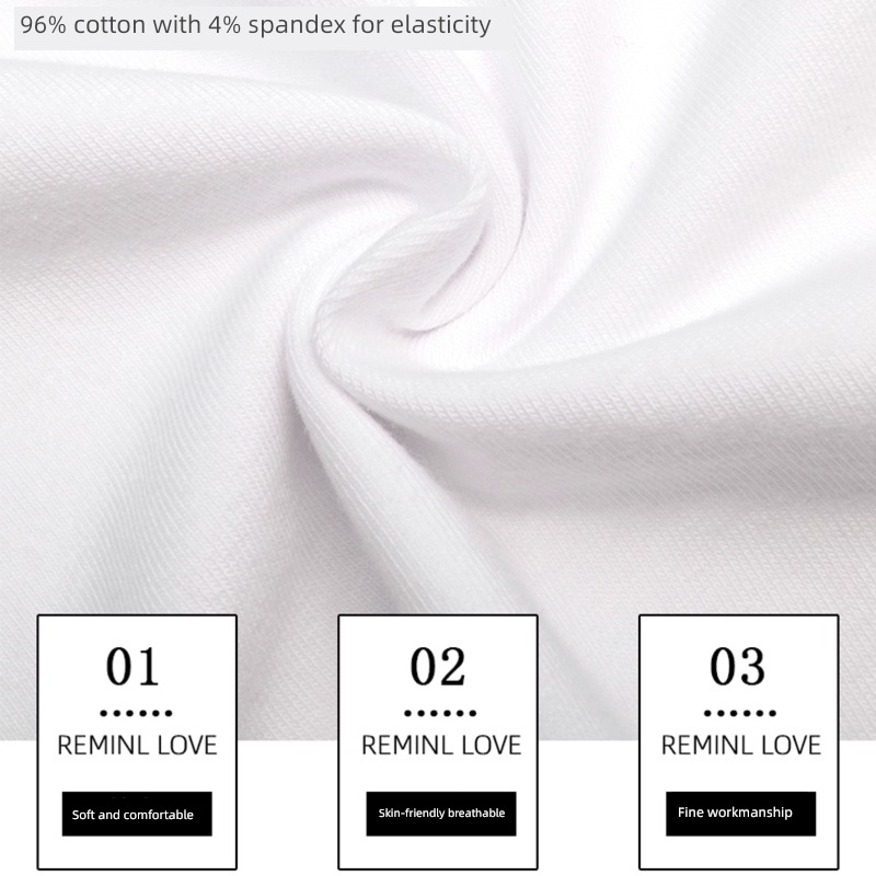 V-neck Simplicity Inner lap ins Half sleeve jacket white T-shirt