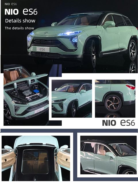 Smart voice NIO es6 new energy alloy car model ideal one simulated car model toy car boy