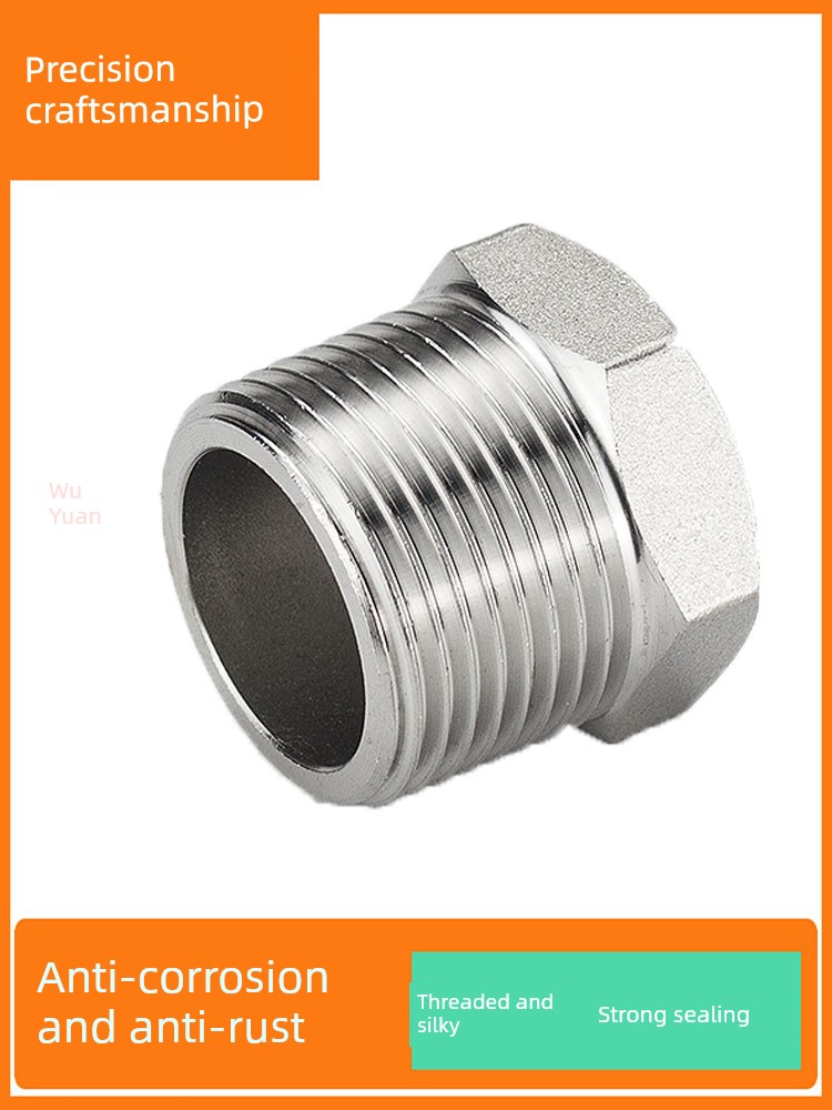 304 Stainless Steel Bushing Reducing Internal and External Thread Reducing Bushing Outer Wire Straight Joint Internal Thread 6 Points Change 4 Points Outer Wire