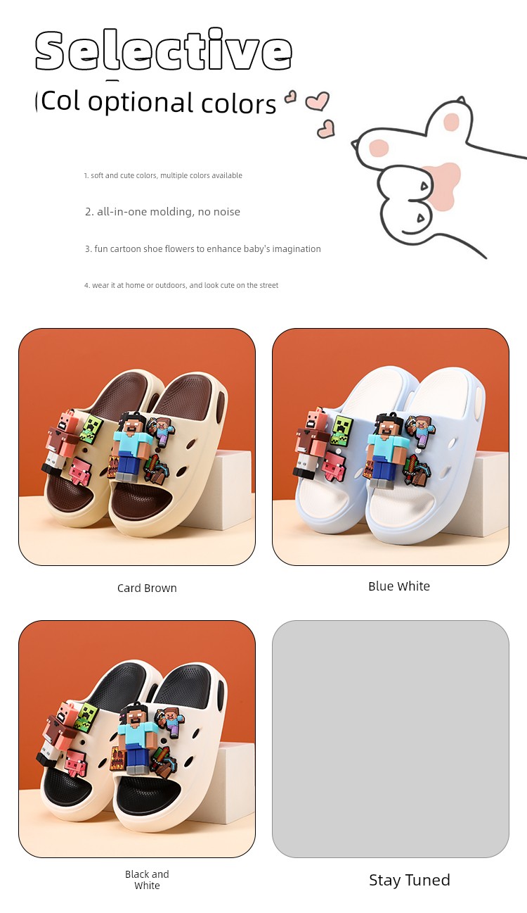 Minecraft Children's Slippers for Boys, Indoor Non-Slip, New Model for Kids, Cartoon Soft Sole, Silent — 3
