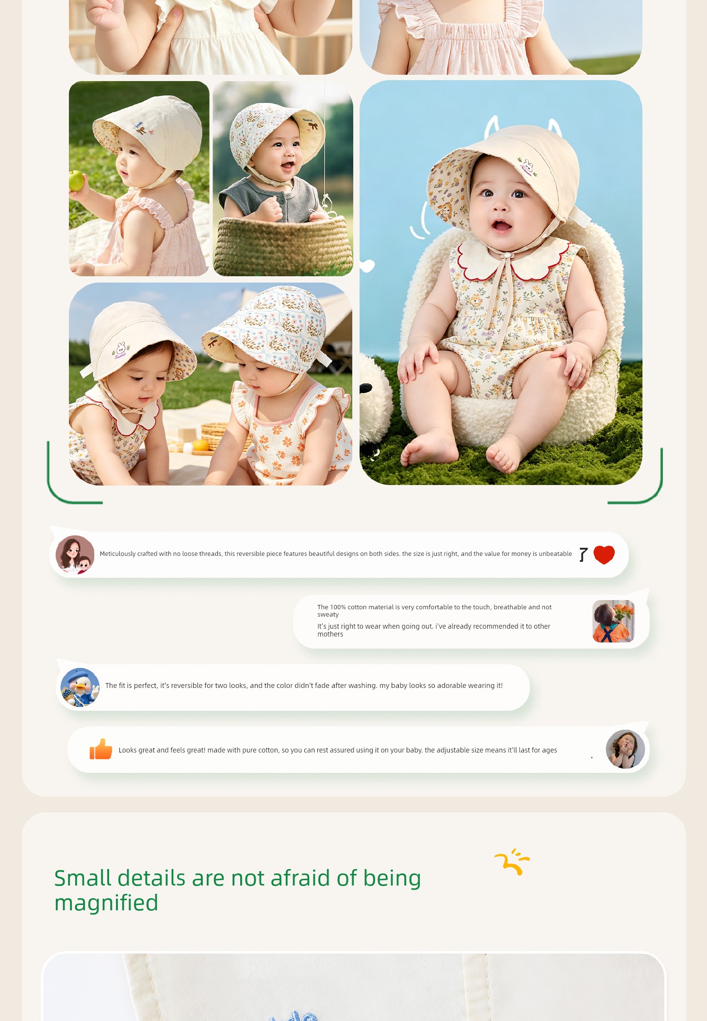 Baby Hat Summer Thin Sun Protection Hat Class a Pure Cotton Children's Sunshade Hat for Boys and Girls Newborns and Infants for Outdoor Use — 14