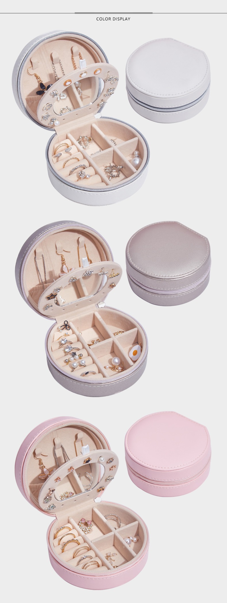 Portable Ear Studs Earrings the republic of korea Ins wind Jewelry box