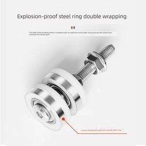 Universal Folding Door Pulley Wooden Door Sliding Door Screen Pulley Hanging Rail Sliding Door Partition Door Track Hard