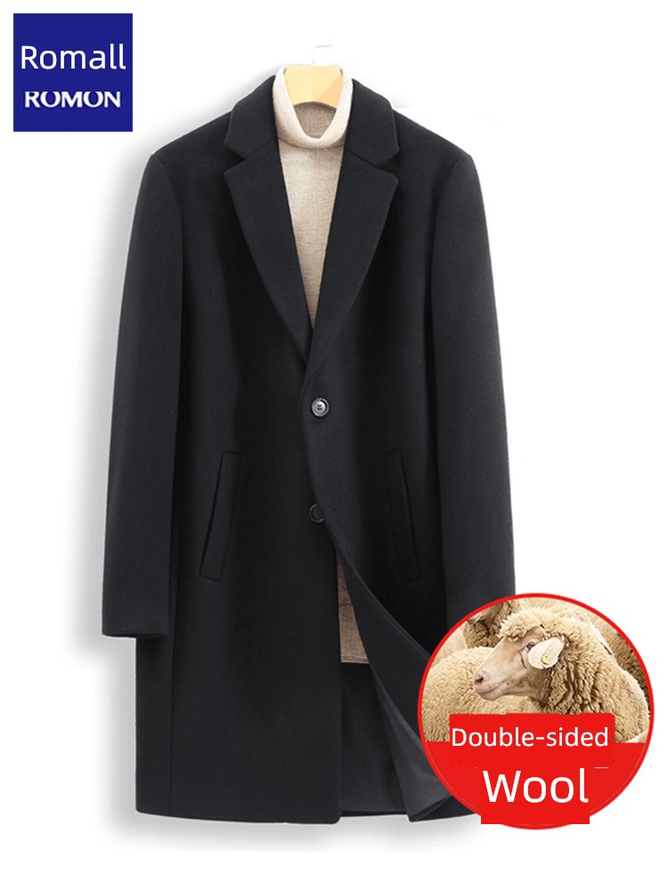 Romon Medium and long term Woollen cloth loose coat Autumn and winter overcoat