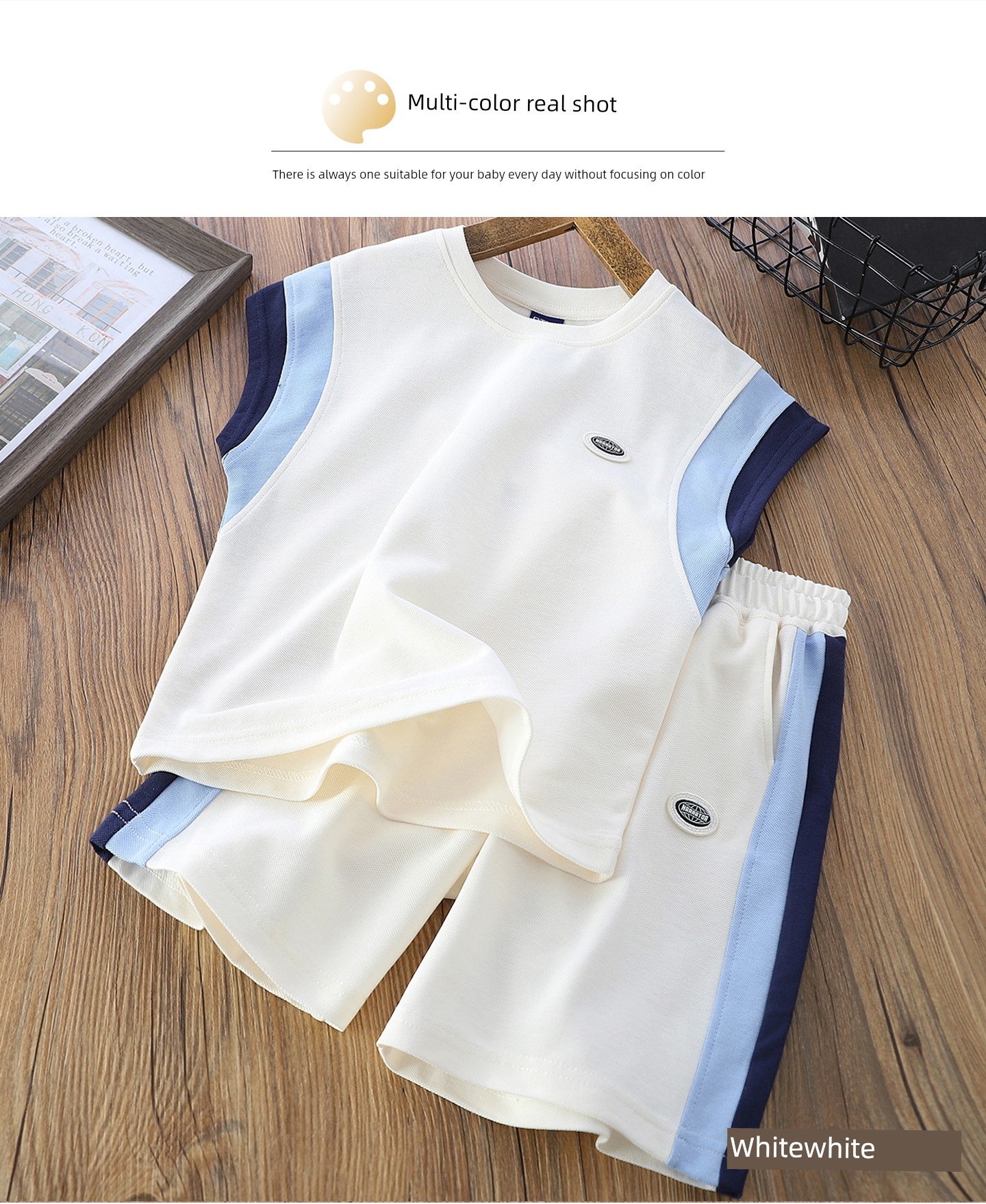 Boys' Summer Outfit, Thin and Cool, 2026 Children's Casual Vest and Shorts Sports Two-Piece Set for Older Boys — 7