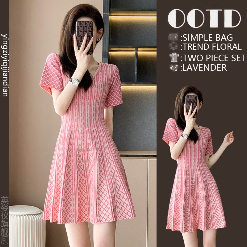 special counter international Last order Close your waist Show thin knitting Short sleeve