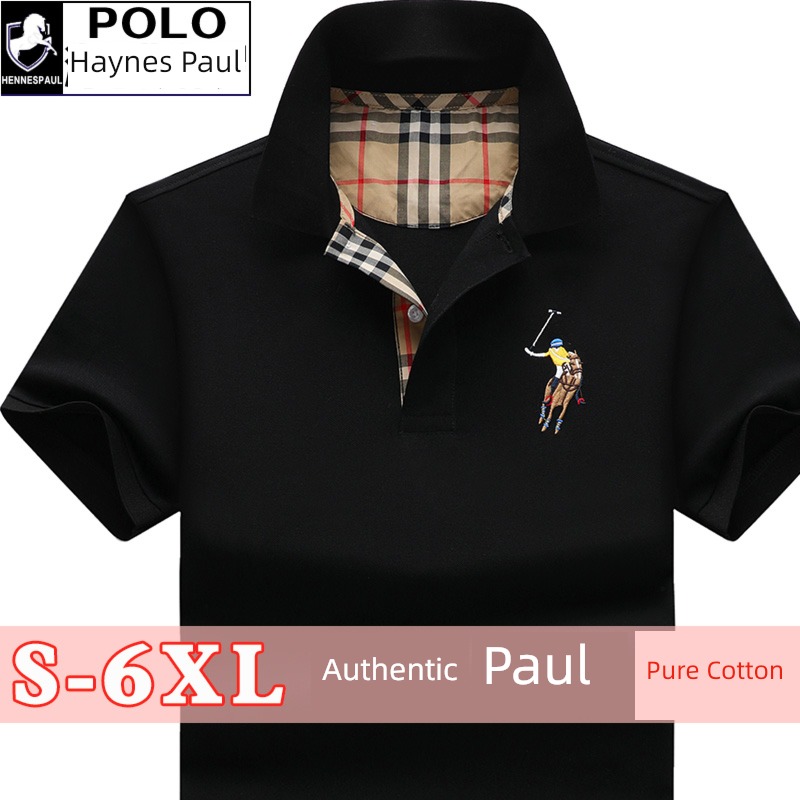 tide high-end Paul Short sleeve Lapel Big size Polo shirt