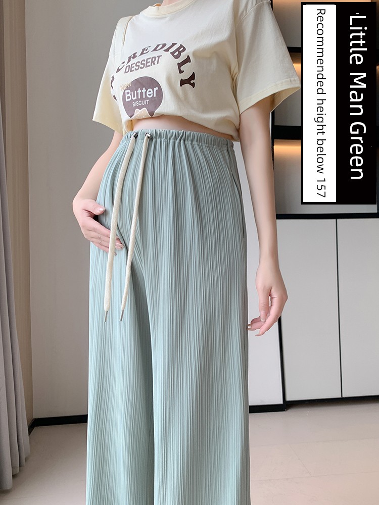 Pregnant Women's Pants Loose Pants Summer Thin Outwear Ice Silk Casual Pants Straight-Leg Pants Loose Anti-Mosquito Leggings Summer Wear — 5