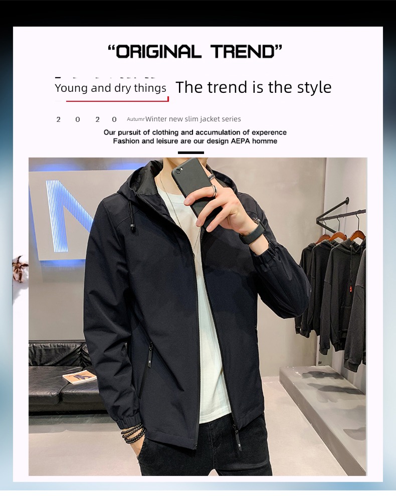 Chaopai Plush thickening winter Autumn clothes Hooded loose coat