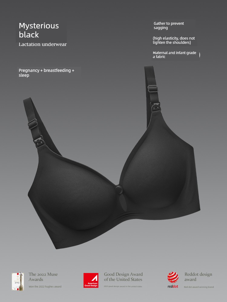 Wu Yuan Nursing Bra Anti-SAG Push up Postpartum Summer Thin Nursing Special Nursing Intimates Pregnant Women Big Chest Special — 5