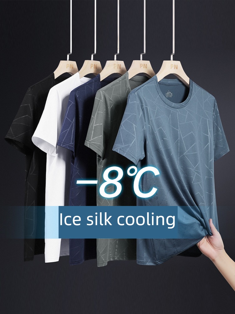 man leisure time Mesh quick-drying Fitness wear Short sleeve T-shirt