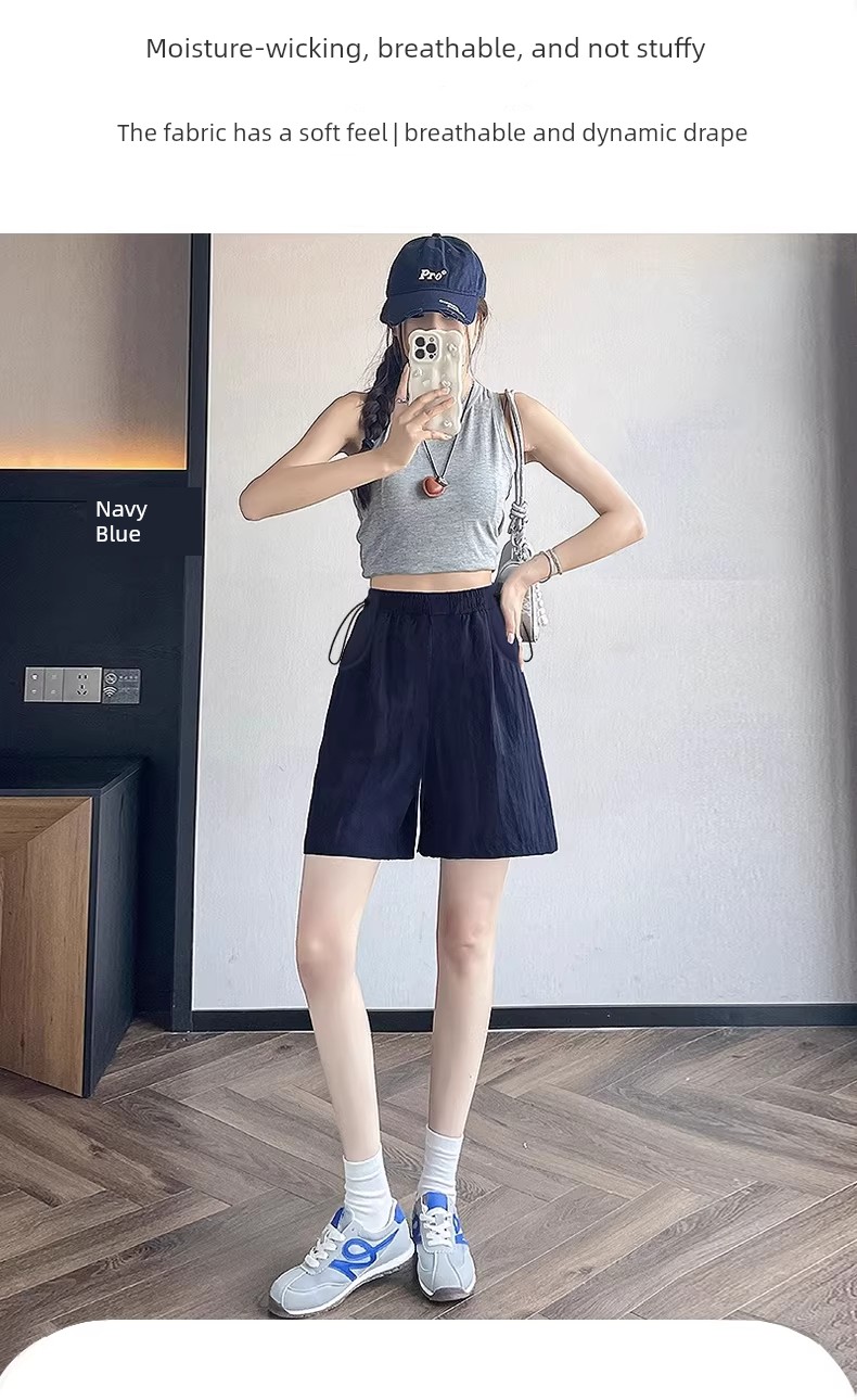 Maternity Shorts for Summer, Thin Style for Outerwear, 2026 New Model, Linen Wide-Leg Pants, Non-Tightening on the Belly during Pregnancy, Summer Wear — 5