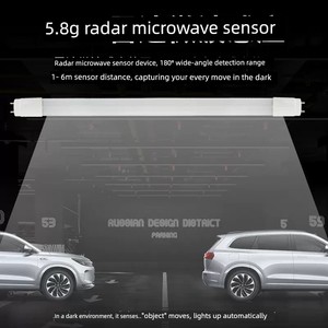 T8 Radar Sensor Light Tube with High Light Efficiency for Parking Lots, Infrared Sensor Light for Corridors, Hallways, B