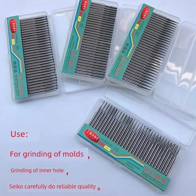 Diamond grinding head cylindrical bullet ball type electroplated carbam grinding head jade grinding head 3mm handle box