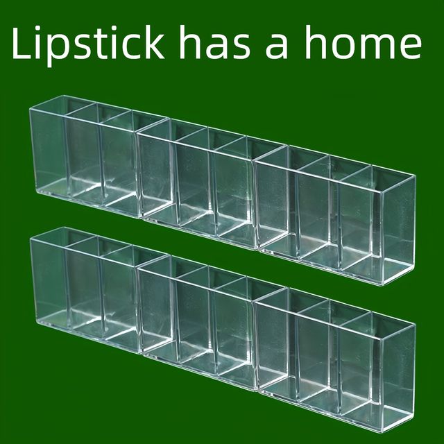 Wall-mounted partition box mirror cabinet storage without hole punching lipstick storage portable eyebrow clip scissor eyebrow pencil brush storage rack