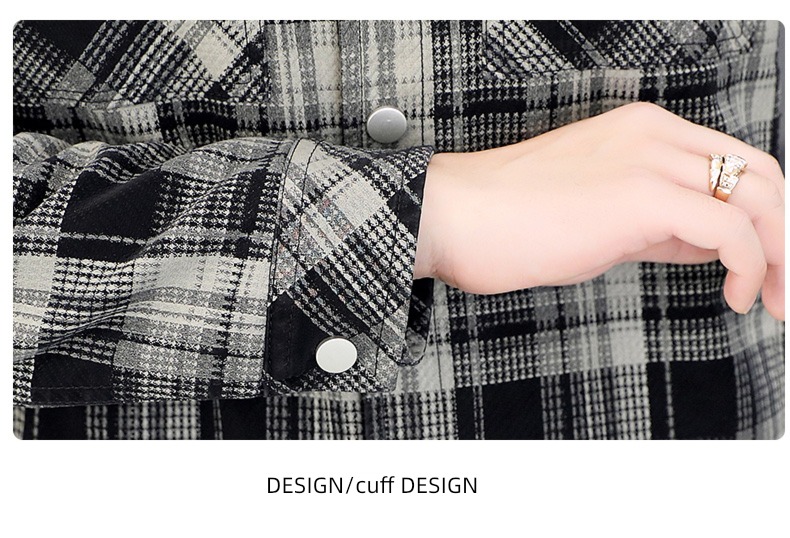 Plush lattice Flannel collar trend keep warm Self-cultivation leather clothing