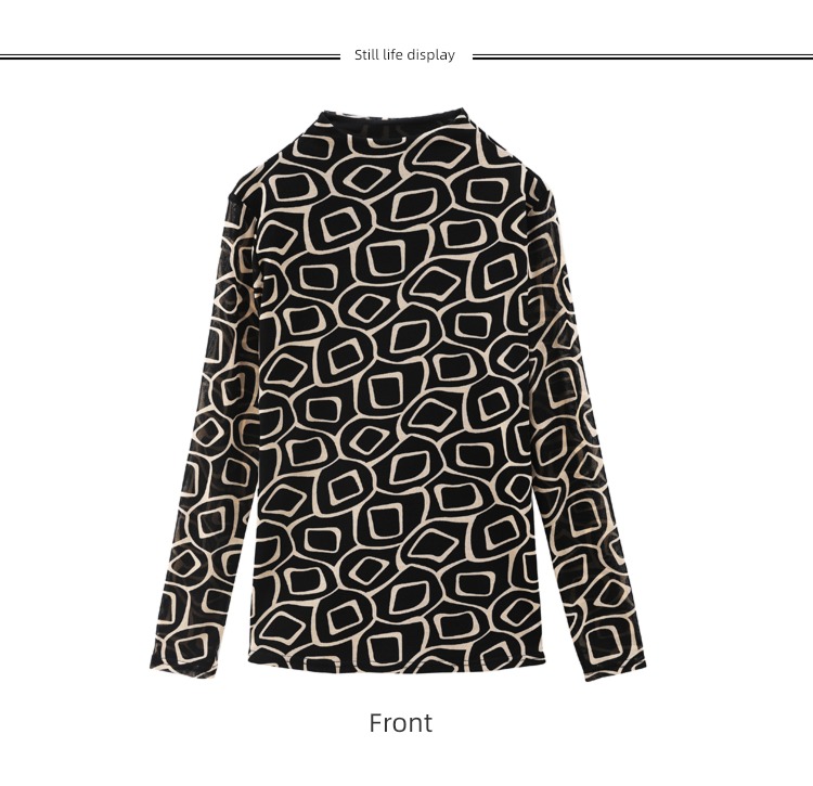 T-shirt Women Long sleeve jacket Undershirt printing Gauze