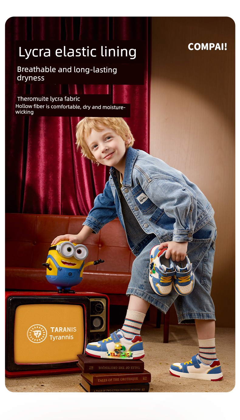 Tyrannis Genuine Minions Collaboration Shoes, New Autumn Model Children's Sneakers, Boys' Flashing Shoes, Girls' Light-Up Shoes — 11