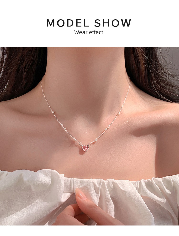 Xiangnan 925 Sterling Silver love female Minority Pearl Necklace