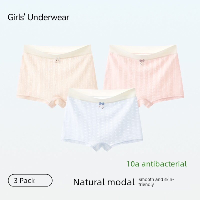 Girls' Underwear, Ice Silk Modal, Medium and Large Children's Boxer Briefs, Summer Thin Style, for Teenagers in the Developmental Period, 12 Years Old — 8