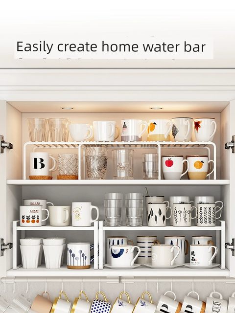 Kitchen hanging cup holder household desktop cup cabinet cup holder storage kitchen living room glass water cup tea cup storage rack